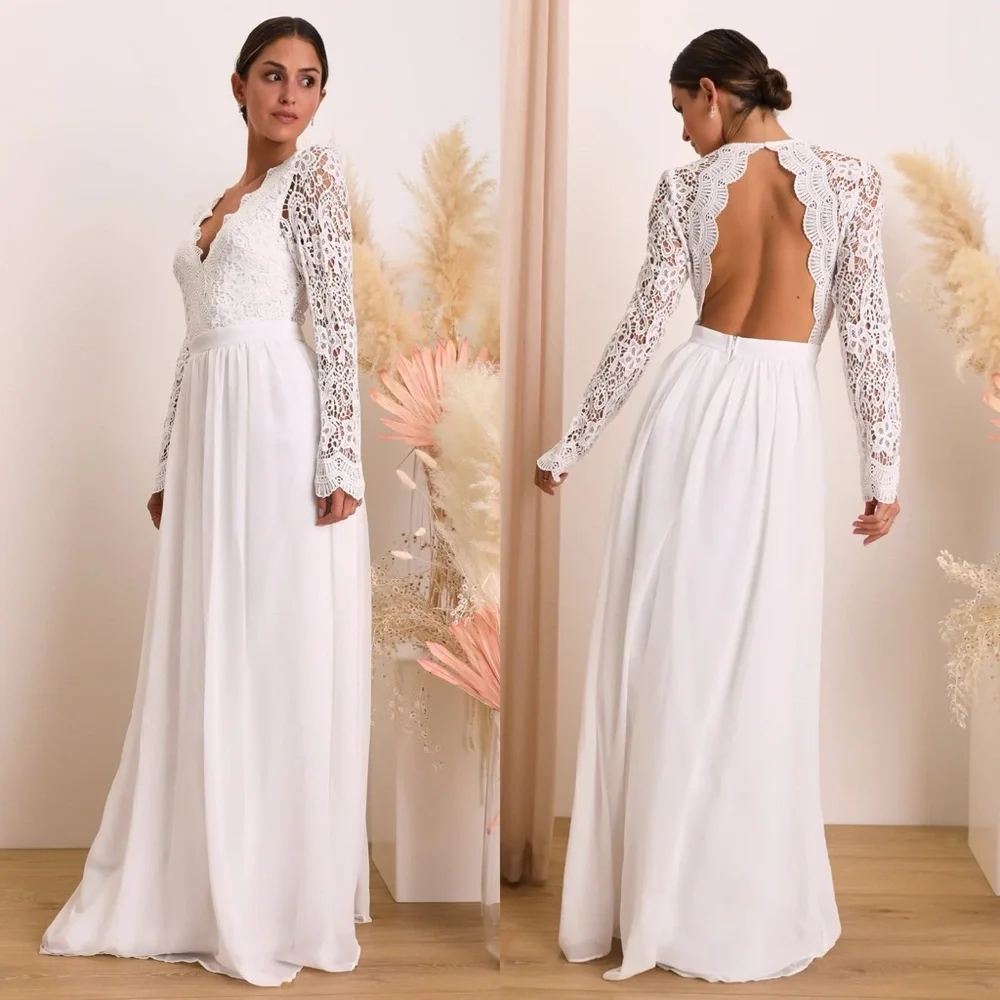 Lulus Awaken My Love White Long Sleeve Lace Maxi Dress - Picture 12 of 12